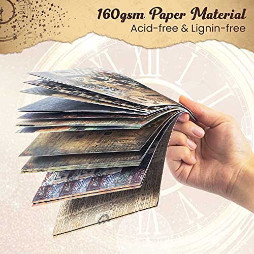 VONDYU Patterned Paper Pad for Card-Making,Vintage Scrapbook Paper Pad Single-Sided Scrapbooking Papers,6″x6″ Single-Sided Cardstock Holiday Decorative Craft Paper Die-Cut Photos Backgrounds-24 Sheets | The Storepaperoomates Retail Market - Fast Affordable Shopping