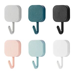 SoeKewo Adhesive Hooks, Key Hooks for Wall Decorative Key Holder Rack Self Adhesive Wall Hooks for Entryway/Door/Bathroom/Kitchen (10 Multicolor)