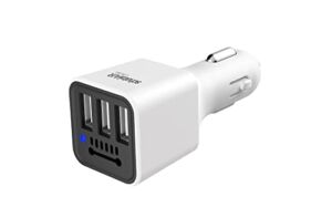 Schatzii | AIR Ionic Car Air Purifier | Triple USB Car Charger with Smart Charging Technology (White)