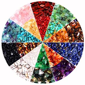 1000PCS Crystal Stone Beads for Jewelry Making, Natural Chip Stone Beads 5-8mm Irregular Gemstones Multicolored Rock Loose Beads for Ring, Earrings, Necklace, Bracelet Making DIY Art Crafts