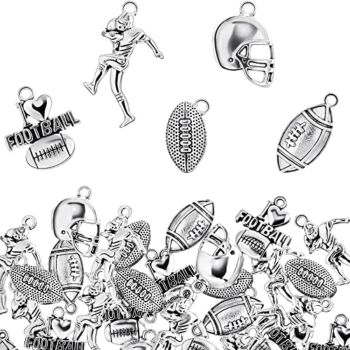 70 Pieces Football Charms Mixed Silver Football Player’s Bat Beads Pendants Necklace Crafting Sport Charms Jewelry Making Findings Accessory DIY Necklace Bracelet | The Storepaperoomates Retail Market - Fast Affordable Shopping