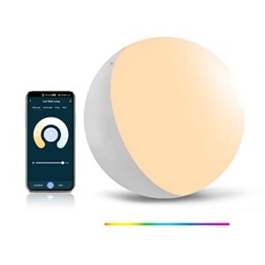 Portable Dimmable LED Smart Light Table Lamp White and Color , Tuya WiFi + BLE ( Wireless Conect ) Night Lights Works with Alexa and Google Home,Bedside Lamps for Bedrooms ( 2.4GHz WiFi Support Only)