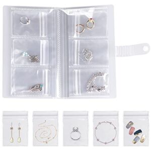 Transparent Jewelry Storage Book,Portable Anti Oxidation Travel Jewelry Organizer Storage Book for Rings, Necklace, Bracelets, Stud, and Earrings