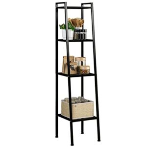 Ladder Shelf, 4-Tier Shelves Bookshelf, Storage Rack Shelves, Bathroom, Living Room, Plant Flower Stand, Multifunctional Display Shelfs, Simple Assembly, Black