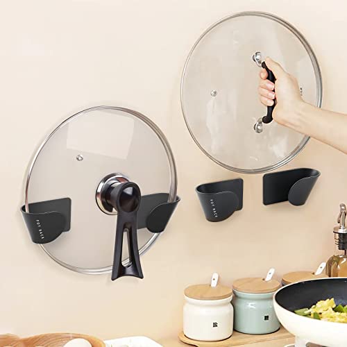 CIWEI Wall Mount Pot Lid Organizers – 6 Pairs of Adjustable Cabinet Door Organizer Pot Hangers Racks Plastic Pan Storage Racks Holders for Kitchen (Black) | The Storepaperoomates Retail Market - Fast Affordable Shopping