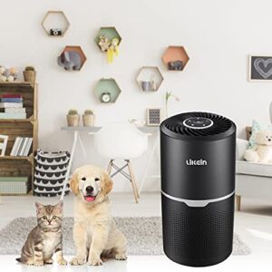 AMZOOM H13 HEPA Air Purifier for Home Pets, 22db Quiet Silent Air Cleaner, Remove 99.97% Pets Hair, Dander, Pollen, Dust, Smoke, Odors in Bedroom, Living Room (Black)