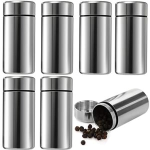 Dicunoy 6 Pack Smell Proof Containers, 2oz Small Airtight Storage Jars with Lids, Aluminum Waterproof Mini Tea Tins for Herb, Spices, Coffee, Tea, Traveling