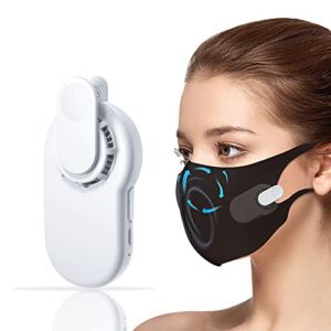Face Mask Fan, G·SENYE Portable Mini Mask Cooling Fan with Clip Electric Mask Air Fans Wind Kiss Mask Filter Fan for Kids and Adults