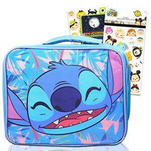 Classic Disney Lilo and Stitch Lunch Bag Bundle For Toddlers Kids – Lilo and Stitch Insulated Lunch Box Set With Tsum Tsum Stickers (Lilo and Stitch School Supplies)