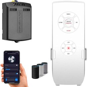 Smart WiFi Ceiling Fan and Light Remote Control Kit, Universal Fan Controller Works with Alexa Google, Fan Speed Timing & Light Remote Switch Replacement for Hunter Harbor Breeze Honeywell and More