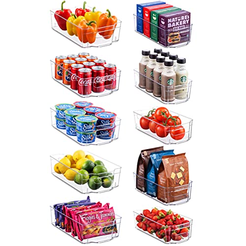 Set Of 10 Refrigerator Organizer Bins – 5 Wide and 5 Narrow Stackable Fridge Organizers for Freezer, Kitchen, Countertops, Cabinets – Clear Plastic Pantry Storage Rack | The Storepaperoomates Retail Market - Fast Affordable Shopping