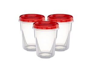 (32 Ounce 10 Pack)Twist cap Deli Containers Clear Bottom With Red Top Screw on Lids Twist Top Food Storage Freezer Containers