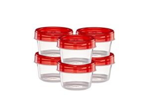 (4 Ounce 10 Pack)Twist cap Deli Containers Clear Bottom With Red Top Screw on Lids Twist Top Food Storage Freezer Containers