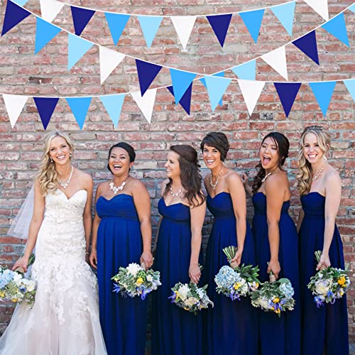 10M/32Ft Royal Blue Party Decorations Triangle Flag Pennant Bunting Fabric Garland for Wedding Birthday Ahoy Achor Nautical Pirate Bridal Baby Shower Under The Sea Party Festivals Decoration | The Storepaperoomates Retail Market - Fast Affordable Shopping