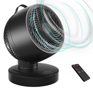 Kapoo Air Circulator Fan Table Fan, Blade 8″, 6 Speeds 4 Wind Modes, Indoor Circulator Fan for Whole Room Temperature Equilibrium, Replace Floor Table Tower Fan with Remote b07, Black (GS-XXG037)