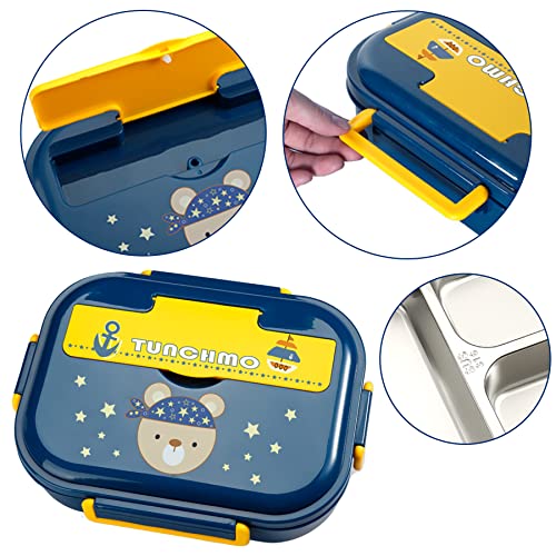 Stainless Steel Lunch Box for Kids boys-Thermal Insulated Leak-proof 3 Compartment Students Bento Box is Ideal Portion Sizes for Ages 3 to 7-Ideal for School Lunch Picnics and Kids Snack Container | The Storepaperoomates Retail Market - Fast Affordable Shopping