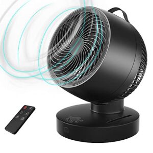 Air Circulator Fan, Blade 8″, 6 Speeds 4 Wind Modes, Horizontal Vertical Oscillating, Indoor Circulator Fan for Whole Room Temperature Equilibrium, Replace Floor Table Tower Fan with Remote