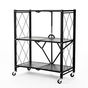 Urban Shop 3 Shelf Metal Storage Cart, Black