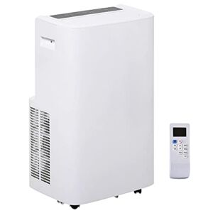 HOMCOM 12000 BTU Portable Air Conditioner with Cooling, Dehumidifier, Ventilating Function, Remote Control, & LED Display, White