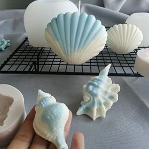 4 Pack Shell Mold Shell silicone mold Conch Resin Mold Sea Shell Silicone Mold For Candles Soap Mold Candle Making Mold