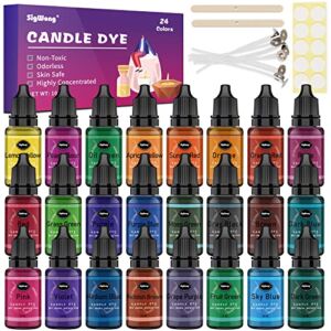 Candle Dye – 24 Colors Liquid Candle Making Dye for DIY candle making supplies Kit, Food Grade Ingredients Oil-Based Candle Coloring for Soy Wax Dyes, Beeswax, Gel Wax, Paraffin Wax – Each 0.35oz/10ml