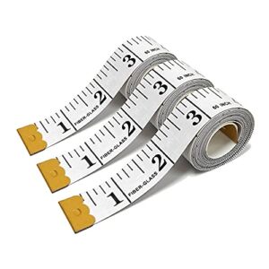 3 Pack Double Scale Soft Measuring Tape for Body Sewing Tailor Cloth Flexible Ruler, Fabric Craft Tape Measure & Medical Body Measurement 60 inch/150cm,White