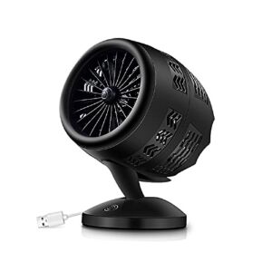 SXLJLDH 2021New Portable dual-blade turbo fan, air convection, whole house circulation, two-speed adjustable, Quiet and gentle blowing, small size, suitable for office, home, and car (black)