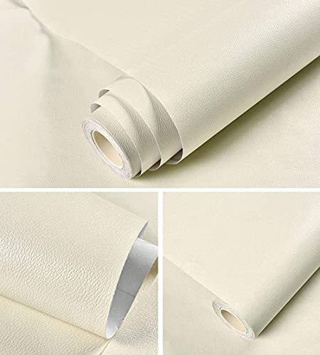 Self Adhesive Vinyl Decorative Leather Shelf Liner Contact Paper for Cabinets Dresser Drawer Furniture Walls Crafts (Beige, 15.7X117 Inches) | The Storepaperoomates Retail Market - Fast Affordable Shopping