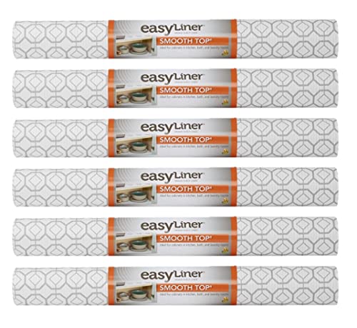 Duck EasyLiner Brand Smooth Top Shelf Liner, Grey Geo, 20 in. x 6 ft, 6 Rolls | The Storepaperoomates Retail Market - Fast Affordable Shopping