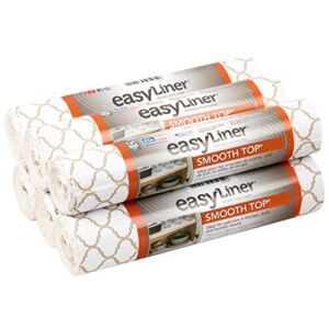 Duck EasyLiner Brand Smooth Top Shelf Liner, Taupe Quatrefoil, 12 in. x 10 ft, 6 Rolls