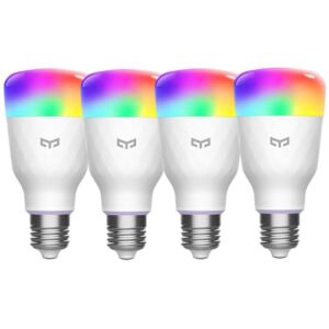 LED Smart Light Bulb 60W Equivalent, YEELIGHT A19 LED Wi-Fi Smart Bulb, RGBW Color Changing Bulb, Work with Apple HomeKit, Alexa & Google Assistant, SmartThings, Razer Chroma 4 Pack