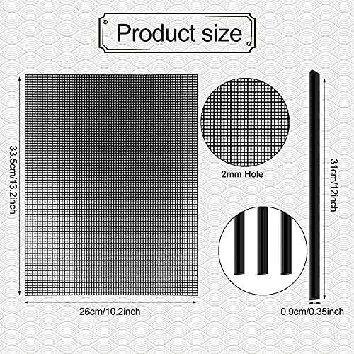 4 Pieces Plastic Mesh Sheets for Embroidery Black Mesh Fish Tank Divider Screen Craft Mesh 10 Pieces Binding Bars Sliding Bars for Embroidery Crafting Knit and Crochet Projects | The Storepaperoomates Retail Market - Fast Affordable Shopping