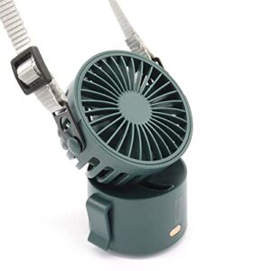 Portable Neck Fan, Amadething Desk Fan, Rechargeable Personal Small Fan, Mini Fan, Portable Neck Fan with 3 Wind Speeds (Green)