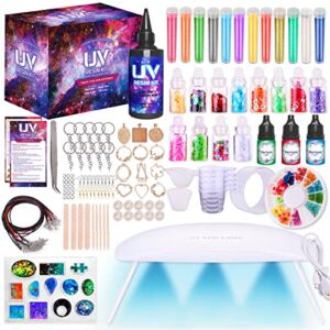 Insnug Epoxy Resin Kit for Beginners – Silicone Molds UV Light Clear Casting DIY Kits Jewelry Bracelet Making Kits Supplies Necklace Keychain Bracelet Arts and Crafts Resin Bundle (Jewelry Set)