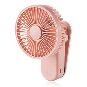 maiduoduo01 Small Fan 1200mAh Handheld Fan Magnet Base 3 Gear Wind Speed USB Fan for Home Office Pink