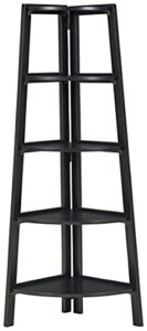 Signature Design by Ashley Bernmore Casual Corner Shelf with 5 Fixed Shelves, Black