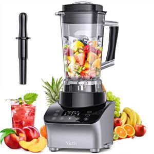 Blender Smoothie Maker,Nictiv 1200W Professional Blender for Kitchen with 9 Speed Control,68oz Countertop Blender 25000 RPM,5 Preset Programs with Touch Screen,Juicer for Ice,Nuts,Soup, Frozen Dessert