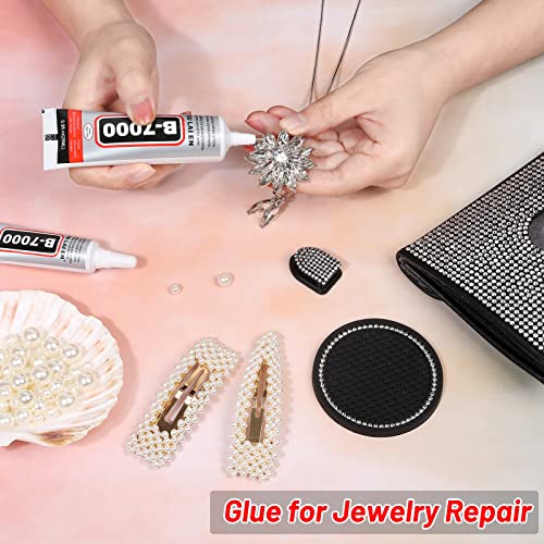 B7000 Rhinestone Glue for Jewelry Making, Clear Glue for Crafts Fabric Glue with Precision Tips Adhesive Glue with Dotting Pens Tweezers for Metal Stone Nail Art Beading Wood Glass 0.5 fl oz, 3 Packs | The Storepaperoomates Retail Market - Fast Affordable Shopping