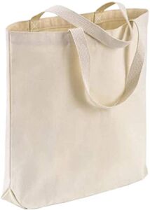 TBF 12-Pack Heavy Duty Sturdy Canvas Tote Bags with Handles – Reusable Natural Grocery Shopping Bags Blank Cloth Fabric for DIY, Crafts – 15x15x3