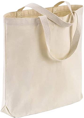 TBF 12-Pack Heavy Duty Sturdy Canvas Tote Bags with Handles – Reusable Natural Grocery Shopping Bags Blank Cloth Fabric for DIY, Crafts – 15x15x3 | The Storepaperoomates Retail Market - Fast Affordable Shopping