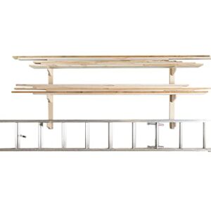 SHEDorize 3 Tier Lumber/Ski/Ladder Rack | Fully Assembled | Wall Mount Lumber Organizer, Unfinished, Made in USA