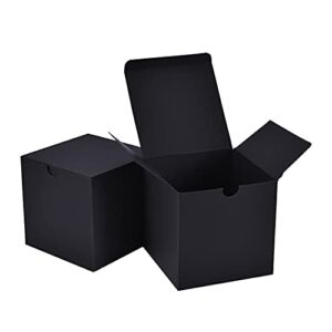 NIGNYA 30 Pack Black Gift Boxes 3x3x3 inches, Small Kraft Cardboard Boxes Paper Cube Favor Box Easy Assemble Paper Gift Box with lids for Presents Birthday Christmas Wedding Party