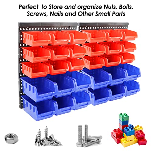 WerkWeit Wall Mounted Storage Bins 30 Pieces Workshop Storage Bins Rack Garage Bolt Bins Organizer Hardware Bins Storage Bins for Nails and Screws Beads, Buttons and Other Small Parts | The Storepaperoomates Retail Market - Fast Affordable Shopping