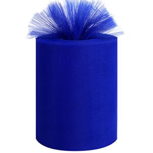 Tulle Rolls 6” by 100 Yards (300 feet) Tulle Roll Spool Fabric for DIY Tutu Skirts Wedding Baby Shower Crafts Decorations Party Supplies (Royal Blue)