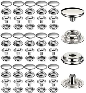 240 Pieces Stainless Steel Snap Fastener, BetterJonny 15mm Heavy Duty Snap Button Press Stud Cap for Marine Boat Canvas Bag Leather DIY Craft