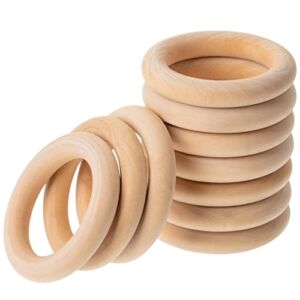 Mr. Pen- Wooden Rings, 2.7″, 10 Pack, Wooden Rings for Crafts, Wood Rings, Macrame Rings, Wood Rings for Crafts, Wooden Ring, Wooden Rings for Macrame, Craft Rings, Wood Ring, Wood Teething Ring