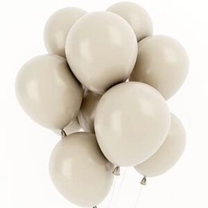 White Sand Balloons 12 Inch 50 Pcs Baby Shower Party Balloons Happy Birthday Decoration Balloons Off White Helium Balloons