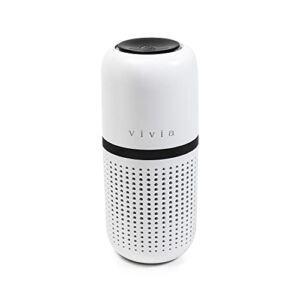 Vivia Portable Mini Air Purifier with H13 True HEPA Filter, Activated Carbon Filter, Aromatherapy Disc, Mini Air Cleaner for Home and Travel, Two-Stage Filtration, Removes Pollen, Dander, Smoke