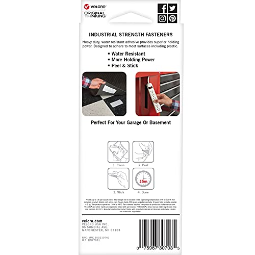 VELCRO Brand Heavy Duty Fasteners | 4×2 Inch Strips with Adhesive 8 Sets | Holds 10 lbs | Black Industrial Strength Stick On Tape | Indoor or Outdoor Use (VEL-30703-USA) | The Storepaperoomates Retail Market - Fast Affordable Shopping