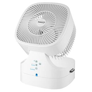 Brentwood 3-Speed Quiet Oscillating Air Circulator Desktop Fan White (8-Inch with Remote)